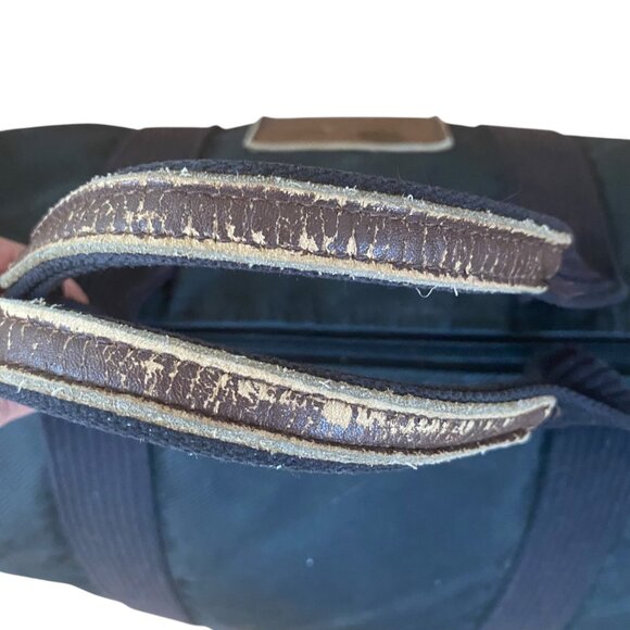 Chanterelle Repurposed Rubber Duffel Bag Adjustable Strap Leather Accents - Picture 7 of 15